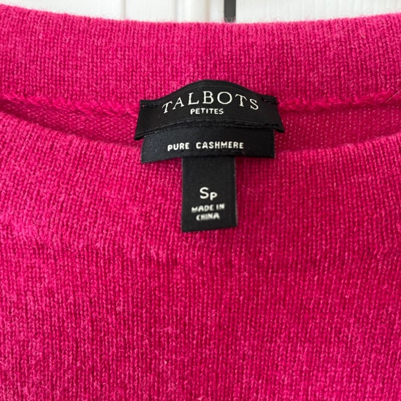 Talbots Pink Cashmere Crew Neck Sweater, Size Small - Picture 2 of 3